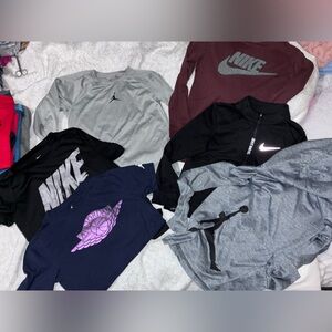 Nike Logo T-Shirts in Black, Gray, and Purple Air Jordan